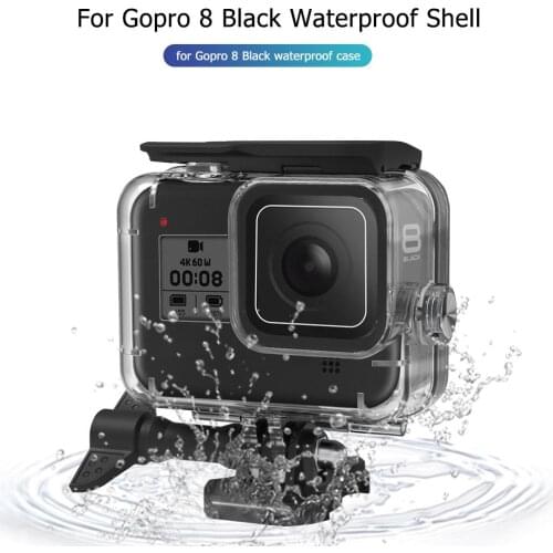 60m Underwater Waterproof Cover Stainless Steel Sturdy Corrosion Resistance Protective Shell Case for GoPro Hero 8 Black