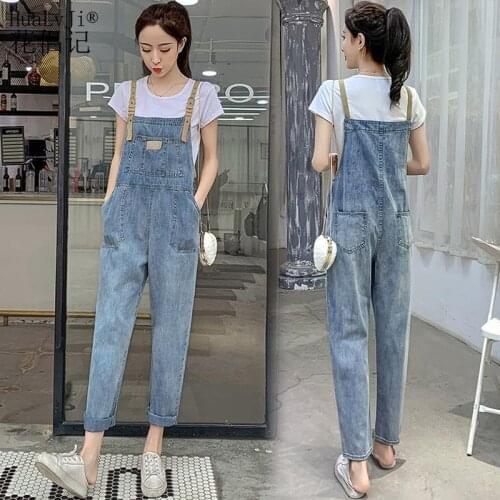 Women clothing denim washed fabric rompers summer/autumn overalls women jumpsuits suspenders jeans women overalls female rompers