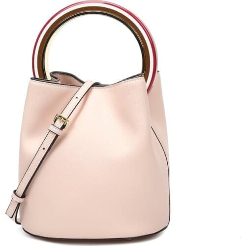 Women Bucket Summer Bag Brand Leather Luxury Ring Handbag High Capacity Lady Shoulder Crossbody Bags Ring Totes Small Bag