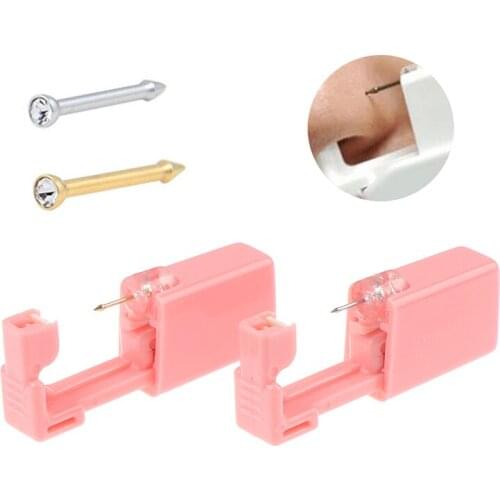 1 Unit Stainless Steel More Safe Piercing Gun Piercer Tool Machine Kit Earring Disposable Safe Sterile Nose Piercing Unit
