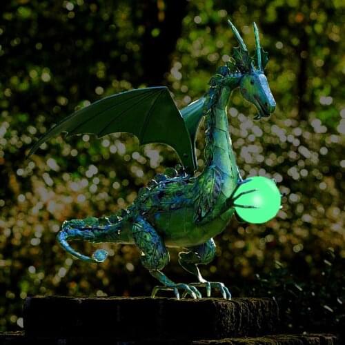 1PCS Resin Gardening Flying Dragon Holding A Ball Statue For Garden Decorations Gardening Decoration Art Crafts Home Ornaments