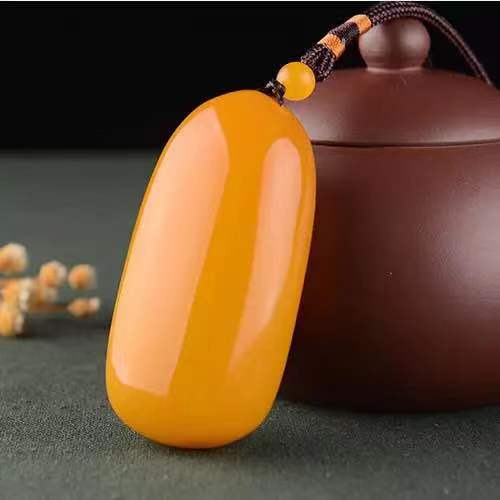 100% real jade pendant necklace natural yellow jade jewelry hetian jade Hand play pieces jade necklace men jade gift