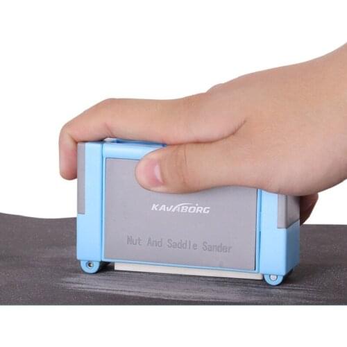 100x55x25mm Guitar Saddle and Nut Sander Polishing Abrasive Kit Blue Guitar Repair Tool with Bridge Pin puller String Wrench