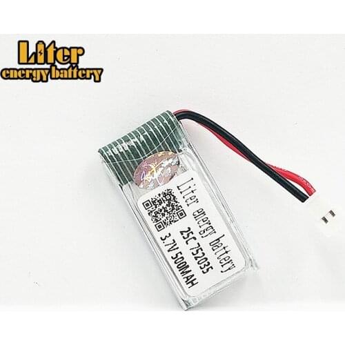 3.7V 500mAh 752035 25C Lipo Battery for For Hubsan X4 H107 H107L H107D JD385 JD388 RC Helicopter Quadcopter