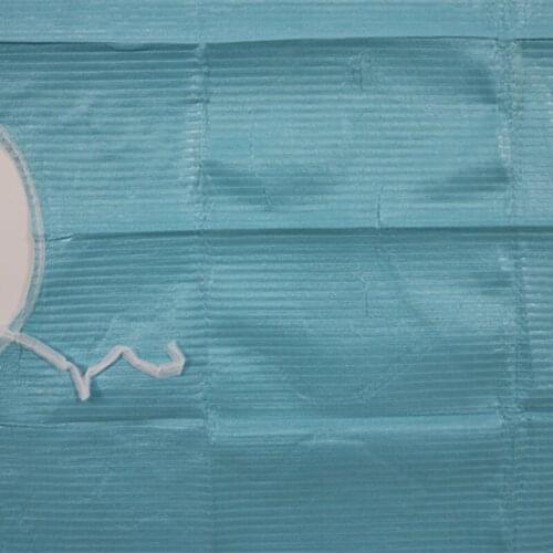 300 pcs/lot Blue Color Dental Oral Hygiene Disposable Dental Bib Tie Accessory 3-Ply Material With Belt