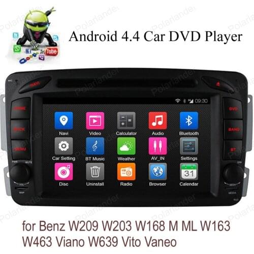 Android4.4 Car DVD For Benz W209 W203 W168 M ML W163 W463 Viano W639 Vito Vaneo Quad Core FM AM GPS DAB+ DVR TPMS radio