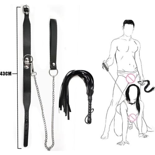 No Vibrators Sex Toys For Women Bdsm Fetish Bondage Set Slave Collar Chain Restricts Adult Game Chain Neck Collars Sex Shop