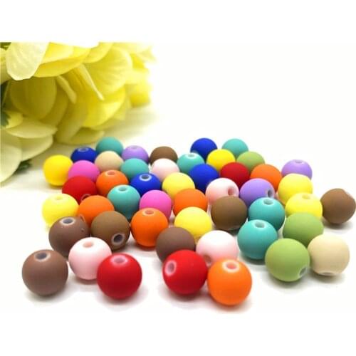 6/8/10/12mm Rubber Beads Round Beads Loose Spacer Acrylic Beads for Jewelry Making DIY Bracelet necklace Accessories