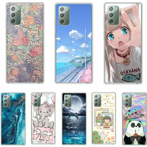 Case For Samsung Galaxy Note 20 ultra back Cover Case silicone Funda For Samsung Note 20 Phone Case coque bumper cat flower
