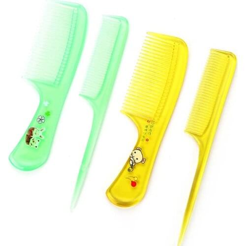 Baby 2Pcs/Set Brush Comb Cute Boy Girl Kids Gentle Soft Hair Brush Comb Set Newborn Babies Plastic Anti-static Cartoon Comb Sets