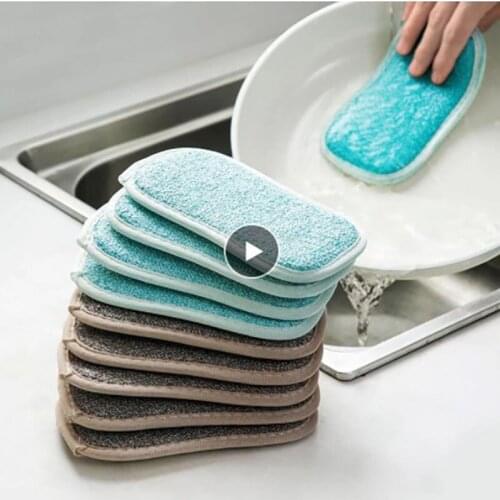 Double-sided Dish Cloth Sponge Cleaning Dishwashing Bathroom Accessories Kitchen Tools Good Oil Repellency 2 In1 Washing Cleaner