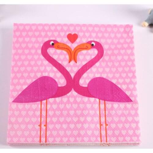 Fushia wedding flamingo Color Napkin Paper 60% Virgin Wooden napkins bridal shower decorations free shipping