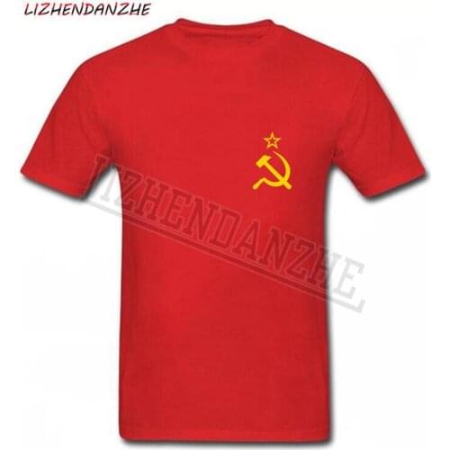 Soviet Flag Hammer and Sickle Communist Communism USSR CCCP T-shirt Tshirt coat Short sleeve Tee 0262