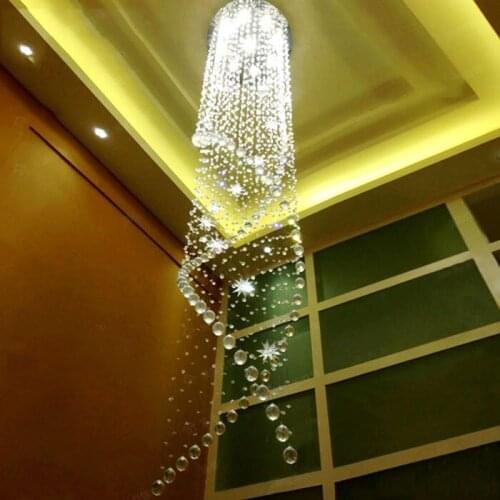 Crystal chandelier living room duplex villa staircase light chandelier rotating staircase chandelier large living room light