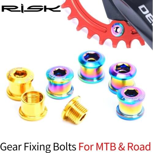 RISK MTB Road bicycle Crankset Chainring Bolts Nuts for BMX Fixed Gear Track single/double disc GR5(TC4) Titanium Alloy