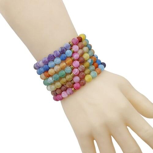 Buddha Prayer Jewelry Classic Natural Stone Purple Weathering Bracelets for Women Men Round Bead Bracelet Chakra Pulseras Hombre