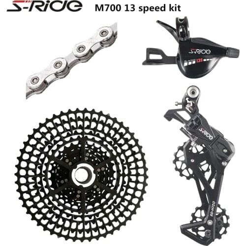 S-RIDE M700 13 Speed Shifter + Rear Derailleurs + 52T Cassettes / Chainrings + KMC X12 Chains Groupse for 10/11 speed MTB Bike