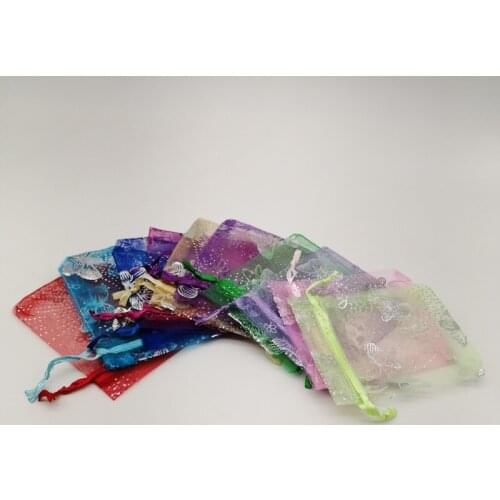 100Pcs Organza Butterfly Gift Bags 15x20 17x23 20x30cm Butterfly Jewelry Bag Pouches Gift Bags For Jewelry Packaging Bag Storage