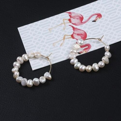 Simple Elegant Style Natural Freshwater Pearl Earring Daily Ornaments For Women