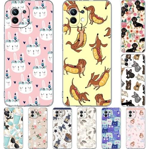 Clear Case for Xiaomi Mi Poco X3 NFC M3 11 10T Lite Phone Soft Cover Note 10 Pro 9T Transparent Celular Capa Cute Cat Dog Animal