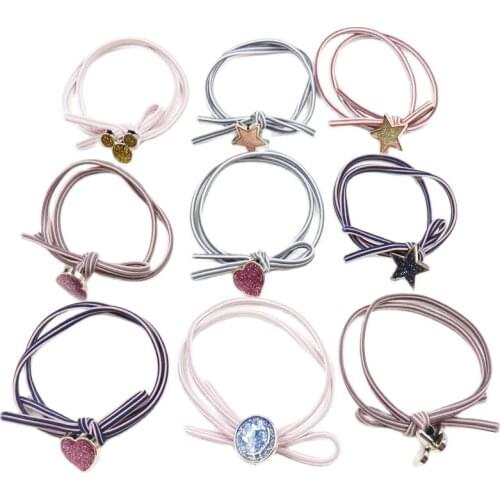 10PCS/LOT Simple Knot LOVE Star Elastic Hair Bands For Girls Bohemian Headband Scrunchy Fashion Kids Hair Accessories For Women