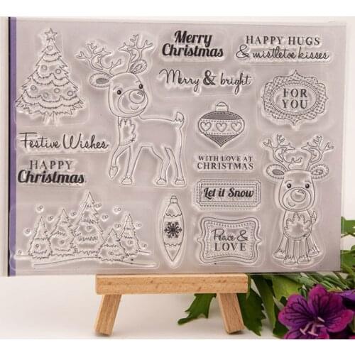 Christmas Fawn Clear Stamp Transparent Seal for DIY Scrapbooking Card Making Clear Silicone Stamp Photo Album Decor 2021 New