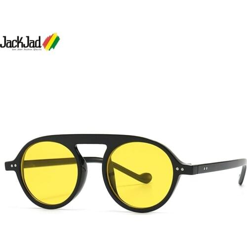 JackJad 2021 Fashion Cute Round Style Rivets Sunglasses Men Women ins Popular Cool Brand Design Sun Glasses Vintage Shades 905
