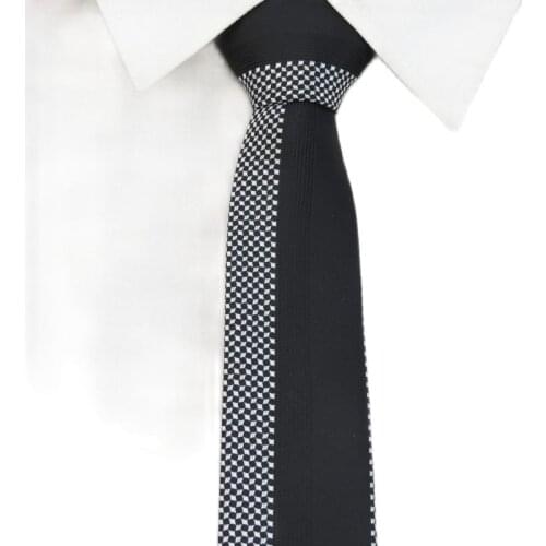 Weiliboyin new mens ties positioning ties White on both sides of the grid Design fashion star grid symmetrical men necktie