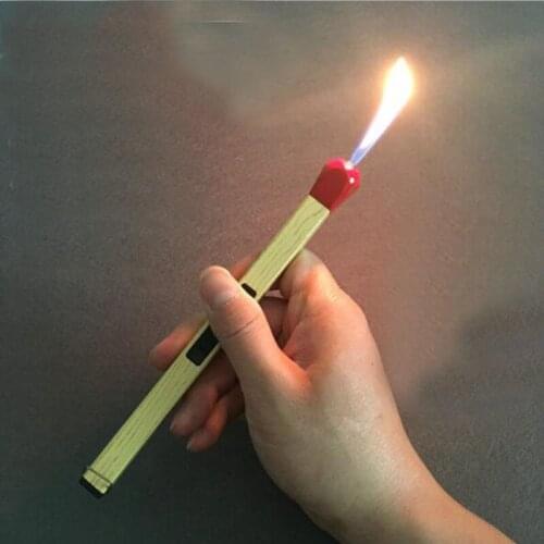 Cool Big Size Matchstick Match Shap Refillable Butane Gas Cigarette Smoking Lighter Home Kitchen Outdoor Camping BBQ Lighter