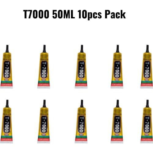 Zhanlida T7000 10 Pcs Pack Black Contact Adhesive LCD Display Frame Mobile Phone Screen Bonding Glass Repair Glue - 50ML