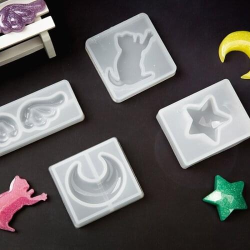 1pc DIY resin pendant necklace pendant mold resin molds Cat cat star heart Liquid silicone mold