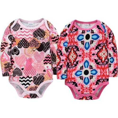 2 pcs/lot Cotton Baby Bodysuits Unisex Infant Jumpsuit Fashion Baby Boys Girls Clothes Long Sleeve Newborn Baby Clothing Set