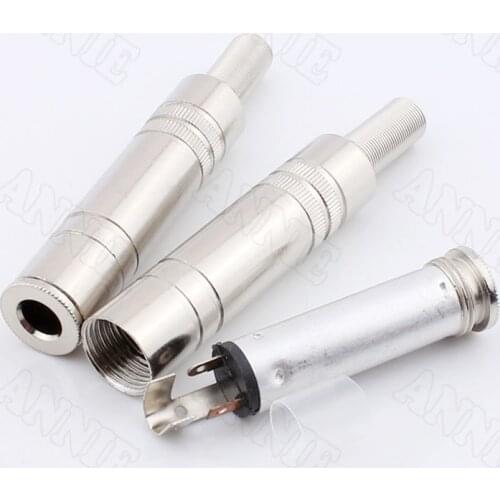 30pcs/lot 6.5 Metal Plug/ Microphone Female Socket/ DC6.5 Audio Welding Jack 6.5 Female Connectors Welding Type