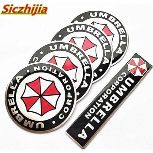Car shape 3D aluminum umbrella car biohazard sticker for Chevrolet Cruze TRAX Aveo Lova Sail EPICA Captiva Malibu Volt Camaro