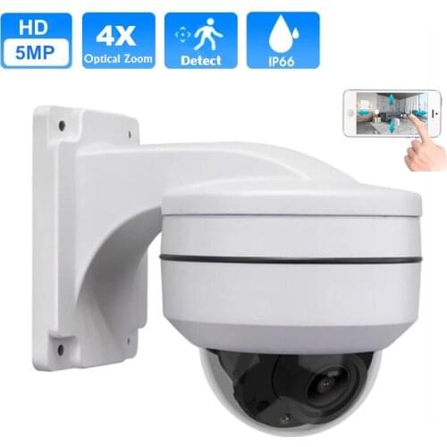5MP IP Camera Outdoor Waterproof IP66 Dome PTZ 4X Optical Zoom 2MP Network Onvif Metal IR Home Security Surveillance CCTV Camera
