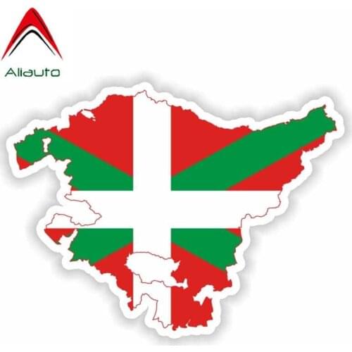 Aliauto Automobile Motorcycles Accessories Pais Vasco Pays Basque Flag Car Sticker PVC Reflective Decoration Decal,8cm*6cm