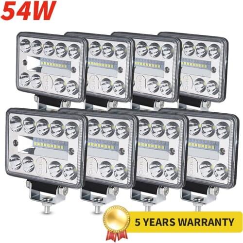 Car Spotlights 24V 12V Universal LED Work Light 3030 Chips 54 Watts Fog Reversing Reflector Lamps for 4x4 Truck FSO