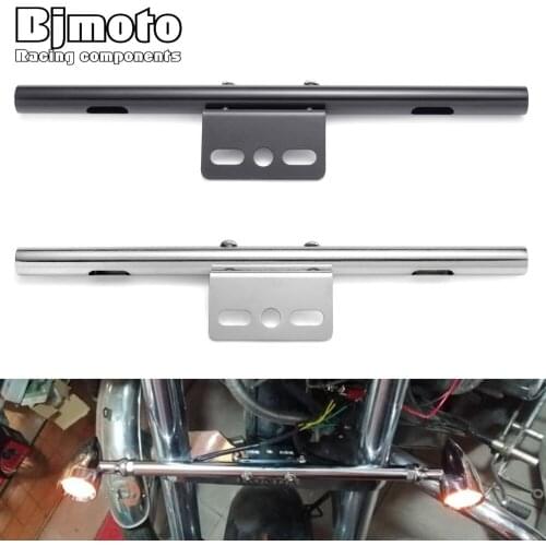BJMOTO Chrome Universal Motorcycle Light Bracket Bar Driving Spot Fog Passing Turn Signal Lights for Harley Honda Yamaha Suzuki
