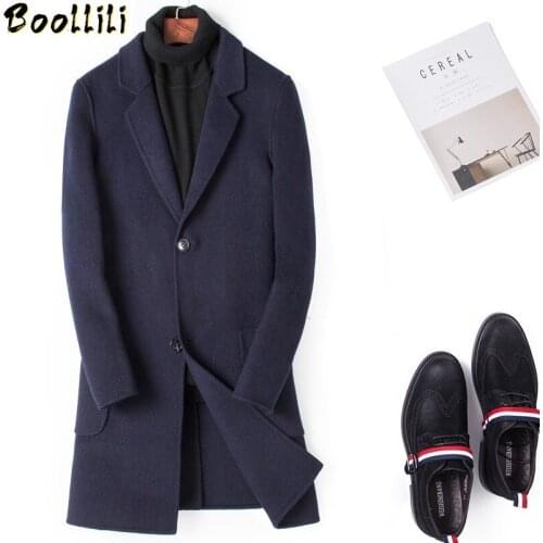 Boollili 2020 Double-sided Wool Coat Men Overcoat Long Jacket Men Slim Korean Mens Coats and Jackets Casaco Masculino