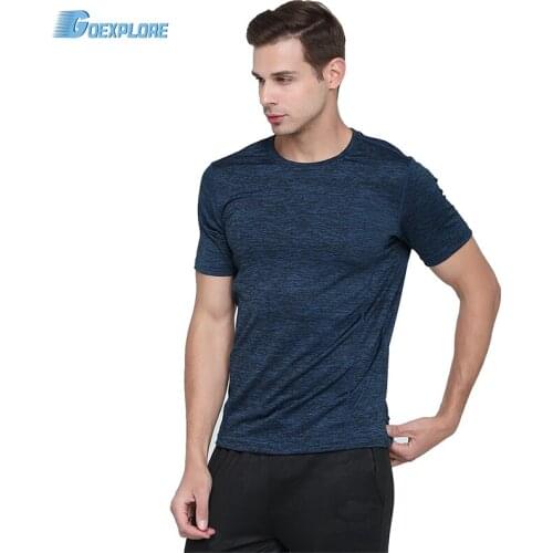 Goexplore Quick Drying T shirt Male Ventilation elastic Tee Shirt Cycling Climbing Hiking Train Fitness Sport T-Shirt for men