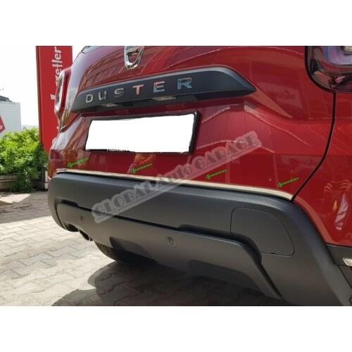 For Dacia Duster 2018 2019 2020 Chrome Tailgate Trunk Trim Bottom Lath Body Car Auto Accessory Diffüser Spilitter Car-styling