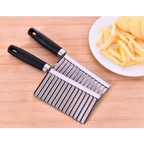 500pcs Potato Wavy Edged Knife Stainless Steel Kitchen Gadget Potaton Cutters Vegetable Fruit Cutting Peeler Cooking Tool SN2938