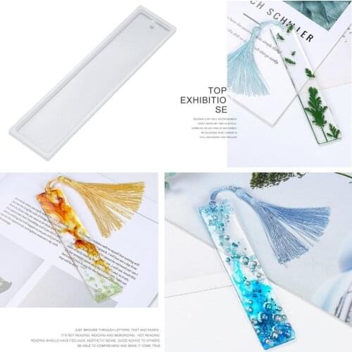 New 1Pc Bookmark Resin Mold Rectangle Silicone Bookmark Mold Resin Epoxy DIY Making Mold Bookmark Jewelry Mould Silicon DIY I8B3