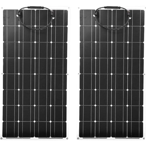 PET flexible solar panel 2pcs ,200w solar panel High Quality Bendable 32pcs 125mm*125mm for 12v 24v battery charge