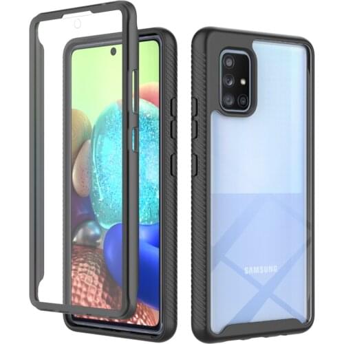 Heavy Duty Full Protection Shockproof Case For Samsung Galaxy A51 A71 4G 5G Soft TPU + PET Front Film Clear Acrylic Back Cover