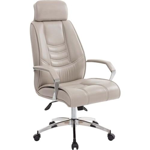 Space Office Troy Chrome Executive Chair-CREAM