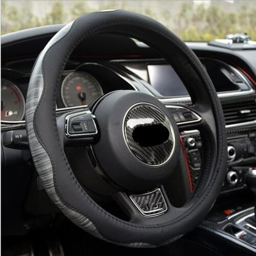 Creative Genuine Leather Car Steering Wheel Cover Hand-stitched Fit for Toyota Mercedes Chevrolet Toyota
