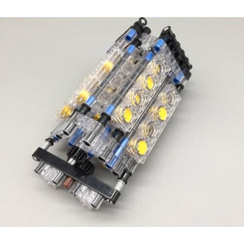 MOC W16-Engine piezas técnicas bloques de construcción juguetes cilindro de motor W16/12 V8 conjunto mecánico a granel juguetes