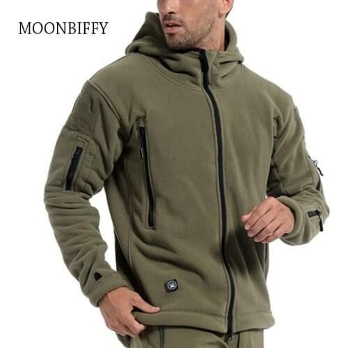 Men Winter Thermal Fleece US Military Tactical Jacket Outdoors Sports Hooded Coat Hiking Hunting Combat Camping Army Soft Shell