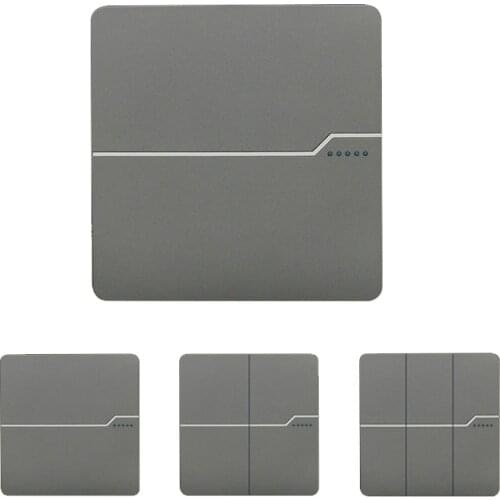 Wall Switch 1/2/3 Gang 1 2 Way Light Switch On/Off Wall Switch Interruptor Push Button Rocker Switch Gray PC Panel 16A Accessory